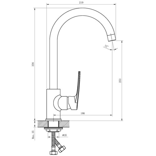 Змішувач для кухні HAIBA TROYA 017 NUT (Колір хром) (HB9662)