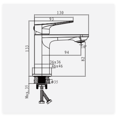 Змішувач для умивальника HAIBA GENEVA 001 NUT (HB9676)