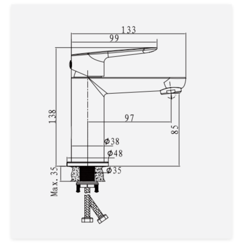 Змішувач для умивальника HAIBA PARMA 001 NUT (HB9680)