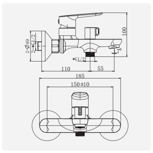 Змішувач для ванної кімнати HAIBA PARMA 009 EURO (HB9681)