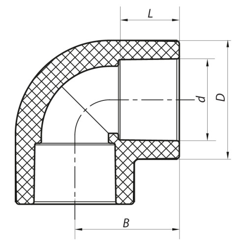 Кут 90 50 PPR Koer K0023.PRO (KP0028)