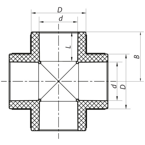 Хрестовина 25 PPR Koer K0026.PRO (KP0032)
