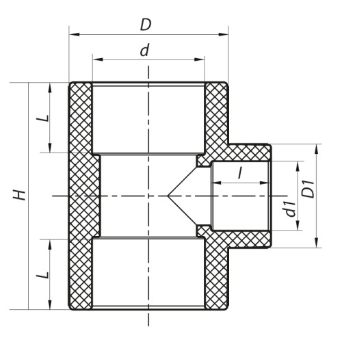Трійник редукційний 50x20x50 PPR Koer K0047.PRO (KP0056)