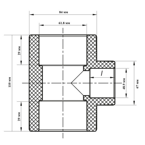 Трійник редукційний 63x50x63 PPR Koer K0055.PRO (KP0064)