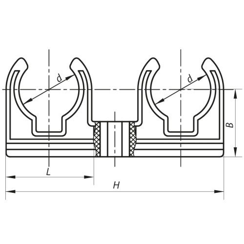 Подвійне кріплення для труб PPR 20 Koer K0080.PRO (KP0096)