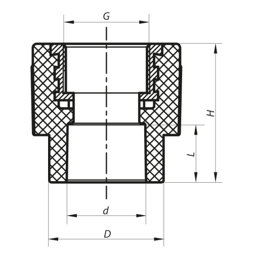 Муфта ВР 25x1/2F PPR Koer K0087.PRO (KP0105)