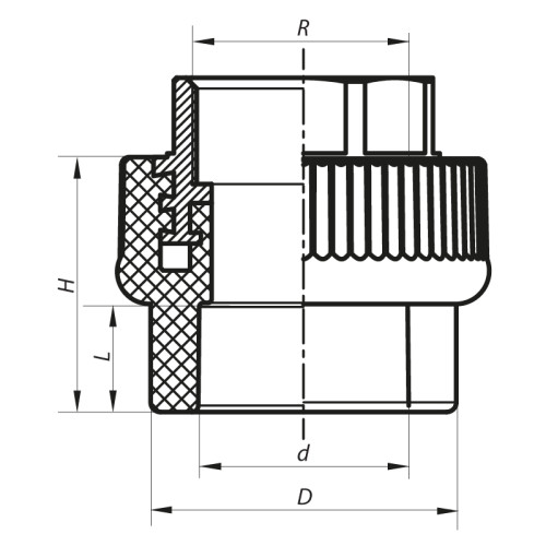Муфта ВР 50x1.1/2F PPR Koer K0092.PRO (KP0110)
