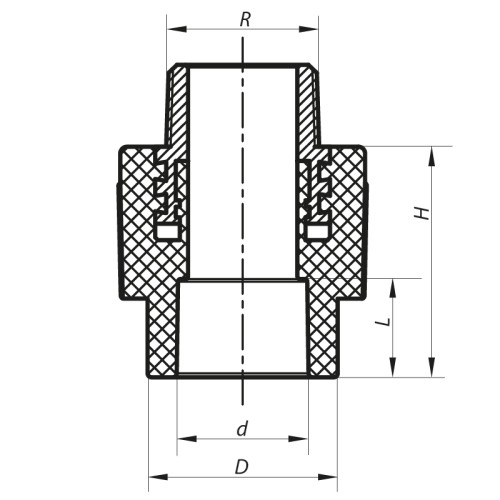 Муфта НР 25x3/4M PPR Koer K0097.PRO (KP0116)