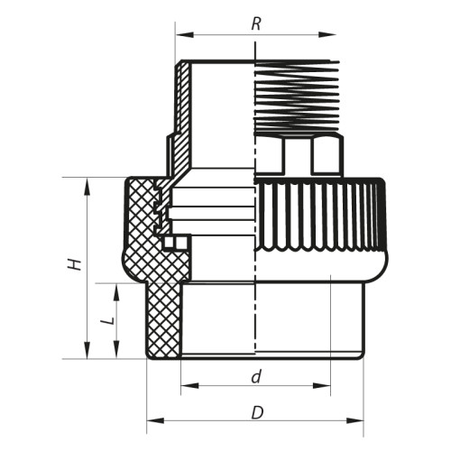 Муфта НР 32x1M PPR Koer K0099.PRO (KP0118)