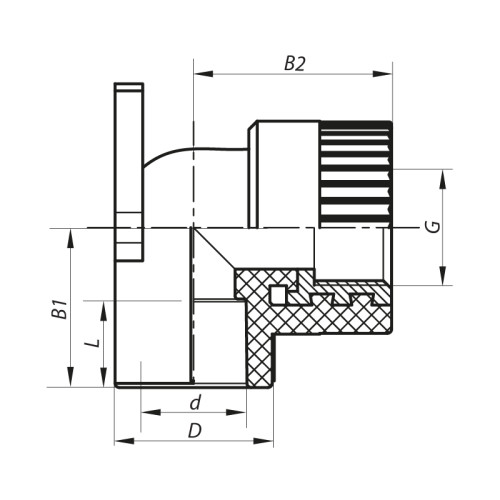 Кут настановний ВР 20x1/2F PPR Koer K0123.PRO (KP0147)
