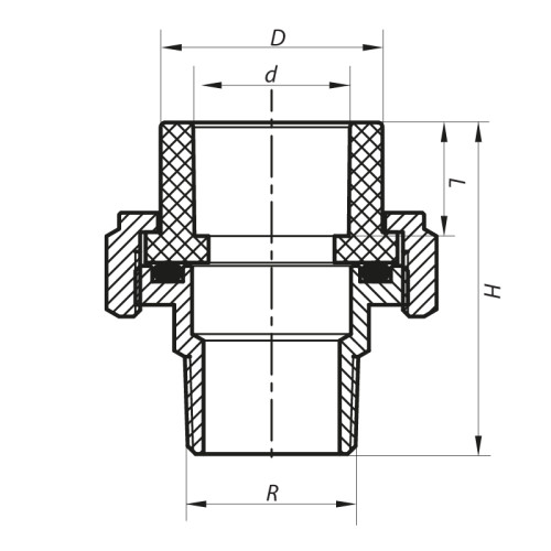 Зганяння-американка НР 40x1.1/4M PPR Koer K0138.PRO (KP0174)