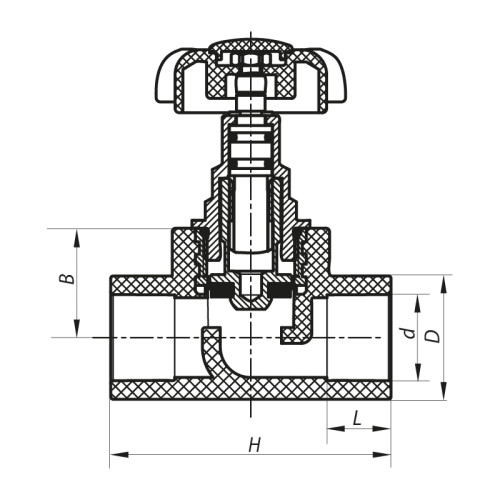 Кран вентильный 63 Koer PPR K0188.PRO (KP0242)