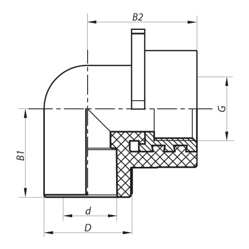 Кут настановний для гіпсокартонних стін ВР 20x1/2F PPR Koer K0189.PRO (KP0244)