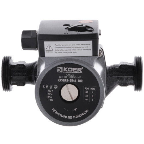 Насос циркуляционный центробеж. Koer KP.GRS-25/4-180 (с гайками, кабелем и вилкой) (KP0248)