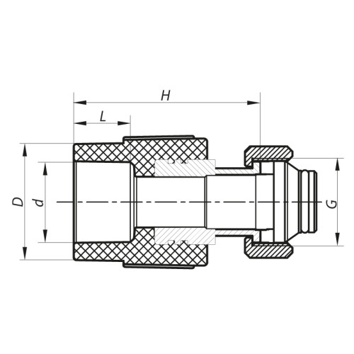 Муфта с евроконусом и накидной гайкой 20x3/4 PPR Koer K0240.PRO (KP2606)