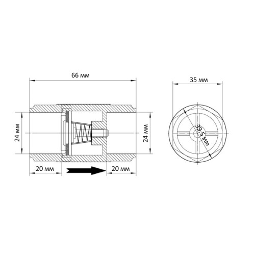 Клапан обратный Koer K0252.PRO - 25 PPR (KP2611)