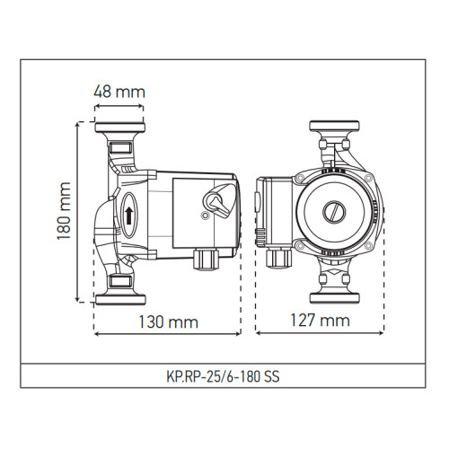 Насос рециркуляционный Koer KP.RP-25/6-180 SS (с гайками) (KP2795)