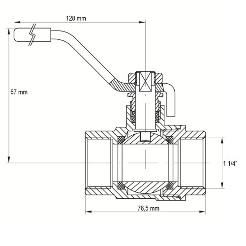 Кран кульовий KOER KR.214.G - 1 1/4