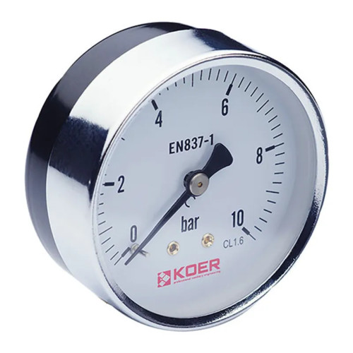 Манометр аксиальный (KOER KM.611A) (0-10 bar), D 63мм, 1/4''-1/2'' (KR0212)