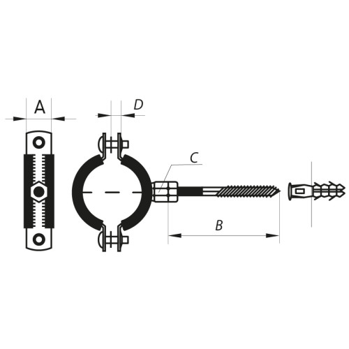 Хомут трубный оцинкованный Koer KCB.20 4