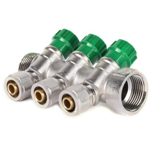Колектор вентильний з фітингом Koer KR.1124-3 1”x3 ways (KR2833)