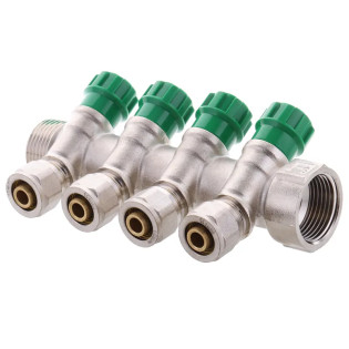 Колектор вентильний з фітингом Koer KR.1124-4 1”x4 ways (KR2834)