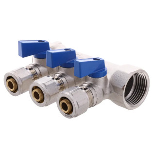 Колектор теплої підлоги з фітингом Koer KR.1126-3 1”x3 ways (KR2839)