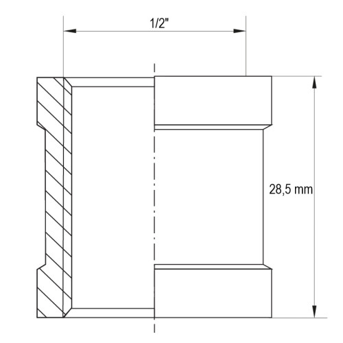 Муфта Koer KF.C06.WN - 1/2'' (Без нікелю) (KR3025)