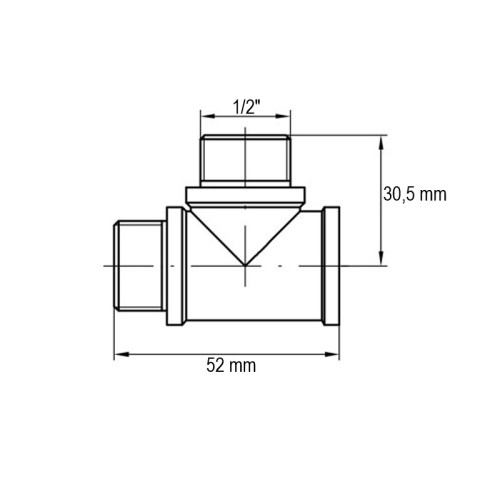 Трійник ВНН Koer KF.T06FMM.WN - 1/2'' (без нікелю) (KR3031)