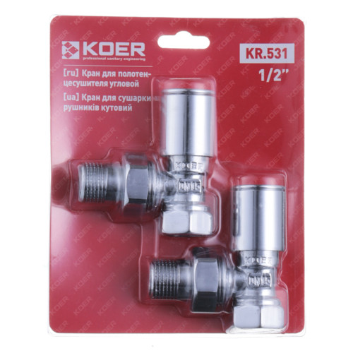 Кран для сушки для рушників кутовий Koer KR.531 - 1/2