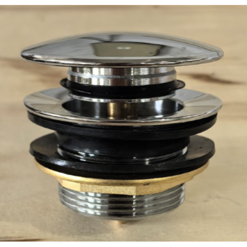 Донний клапан для ванни Koer PW-05-01 автоматичний (Click-Clack) (Колір хром) 1 1/2'' (KR3406)