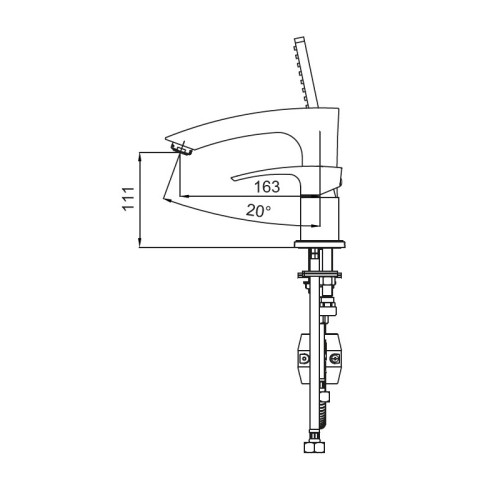 Смеситель на борт ванны KOER KB-43007-01, 3 отверстия (Цвет хром) (KR3452)