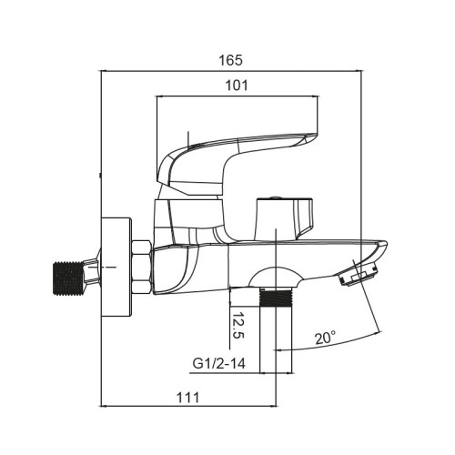 Смеситель для ванны с коротким изливом KOER KB-40008-05 (Цвет черный) (KR3473)