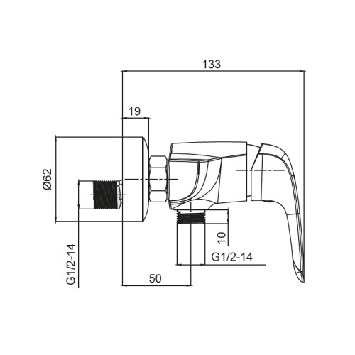 Змішувач для душу KOER KB-30008-01 (Колір хром) (KR3474)