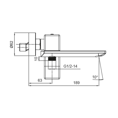 Змішувач для ванни з коротким зливом KOER KB-41010-01 (Колір хром) (KR3484)