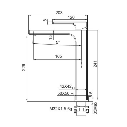 Змішувач для умивальника високий KOER KB-11009-01 (Колір хром) (KR3500)