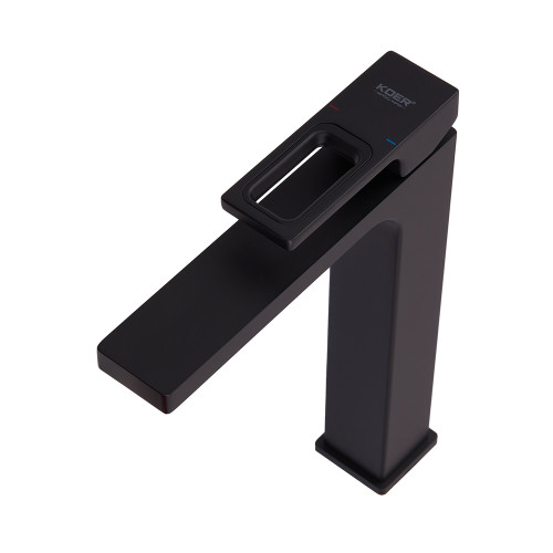 Змішувач для умивальника високий KOER KB-11009-05 (Колір чорний) (KR3501)