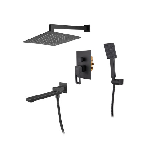 Душевая система встроенная KOER KB-66009-05, 3 функции (Цвет черный) (KR3509)