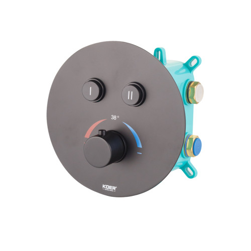 Душевая система термостатическая встроенная KOER KB-67012-05 3 функции (Цвет черный) (KR4729)