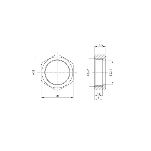 Перехідник під євроконус з накидною гайкою Koer KA.A08F-16E - 16(2.2mm) x 3/4