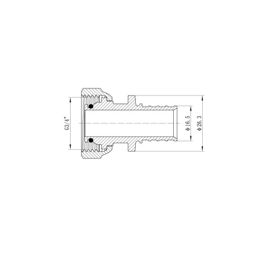 Перехідник під євроконус з накидною гайкою Koer KA.A08F-20E - 20(2.8mm) x 3/4