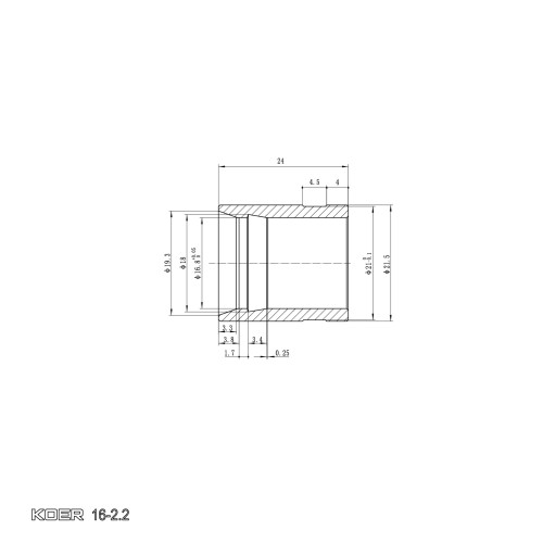 Гильза монтажная надвижная Koer KA.S16 - 16-2.2mm (KR4899)