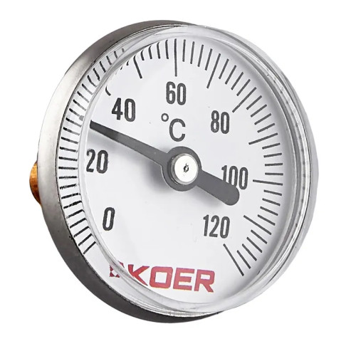 Термометр биметаллический Koer KT.673A (D=40мм 120 град.) (KR4923)