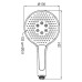 Лійка для душу KOER KP-0401-01, 3 функції (Колір хром) (KR4979)