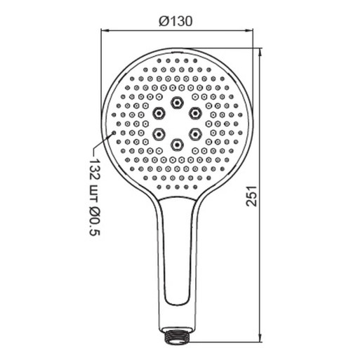 Лейка для душа KOER KP-0401-05, 3 функции (Цвет черный) (KR4981)