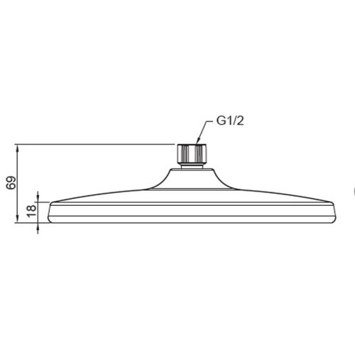Лійка для душу стельова KOER KP-0401-05-OH, 250 мм (Колір чорний) (KR4982)
