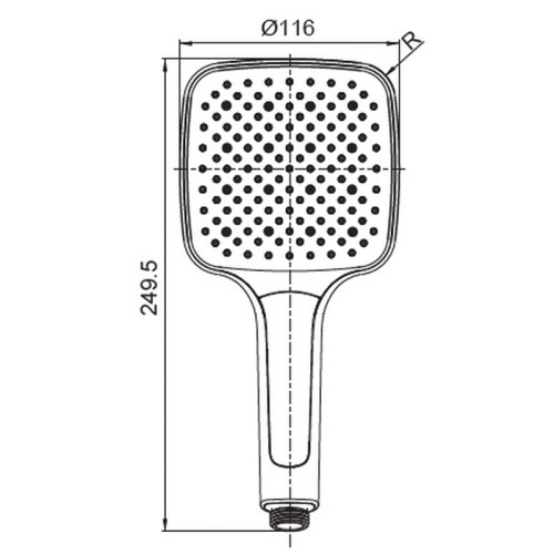 Лійка для душу KOER KP-0402-05, 3 функції (Колір чорний) (KR4985)