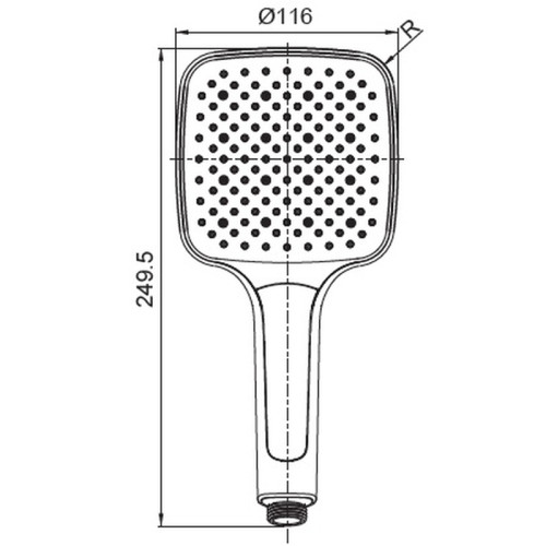 Лейка для душа KOER KP-0402-07, 3 функции (Цвет графит) (KR4989)