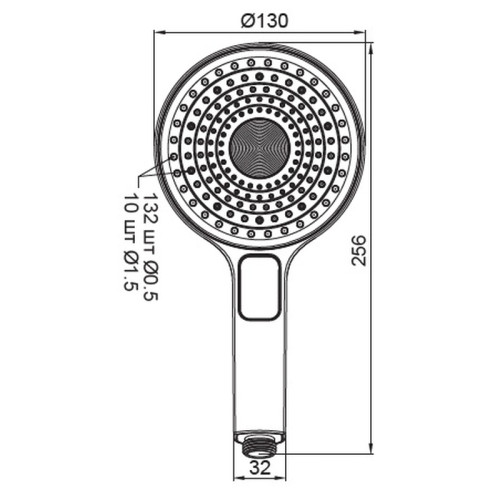 Лійка для душу KOER KP-0403-01, 3 функції (Колір хром) (KR4991)