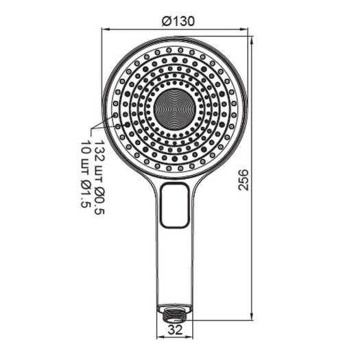 Лейка для душа KOER KP-0403-05, 3 функции (Цвет черный) (KR4993)